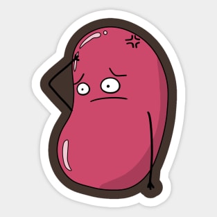 stressed bean Sticker